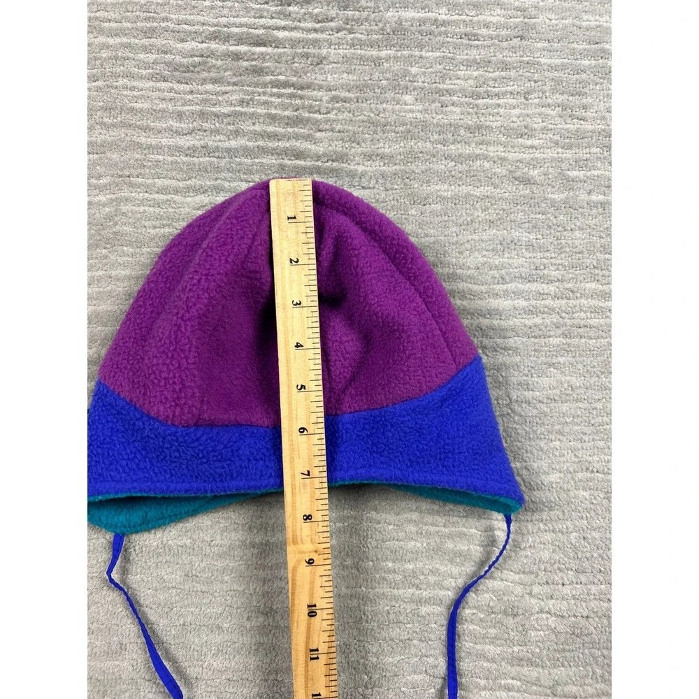 Columbia Earflap Hat Youth L/XL Purple Blue‎ Teal Reversible Fleece Made in USA